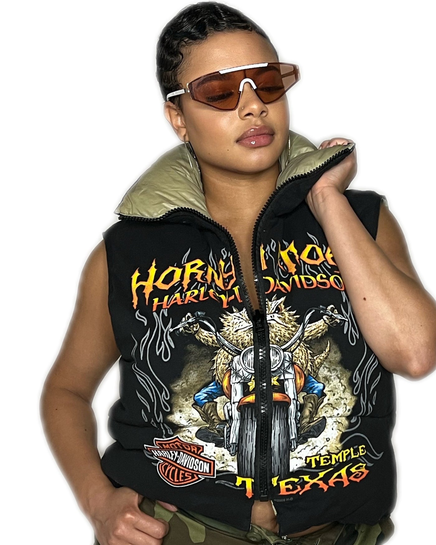 'HORNY TOAD" VINTAGE T SHIRT PUFFER VEST