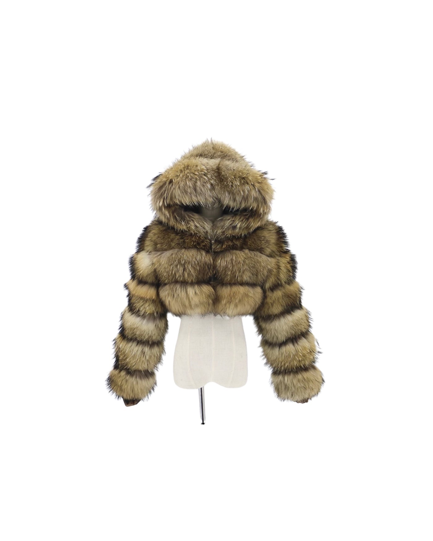 CROPPED RACOON FUR COAT