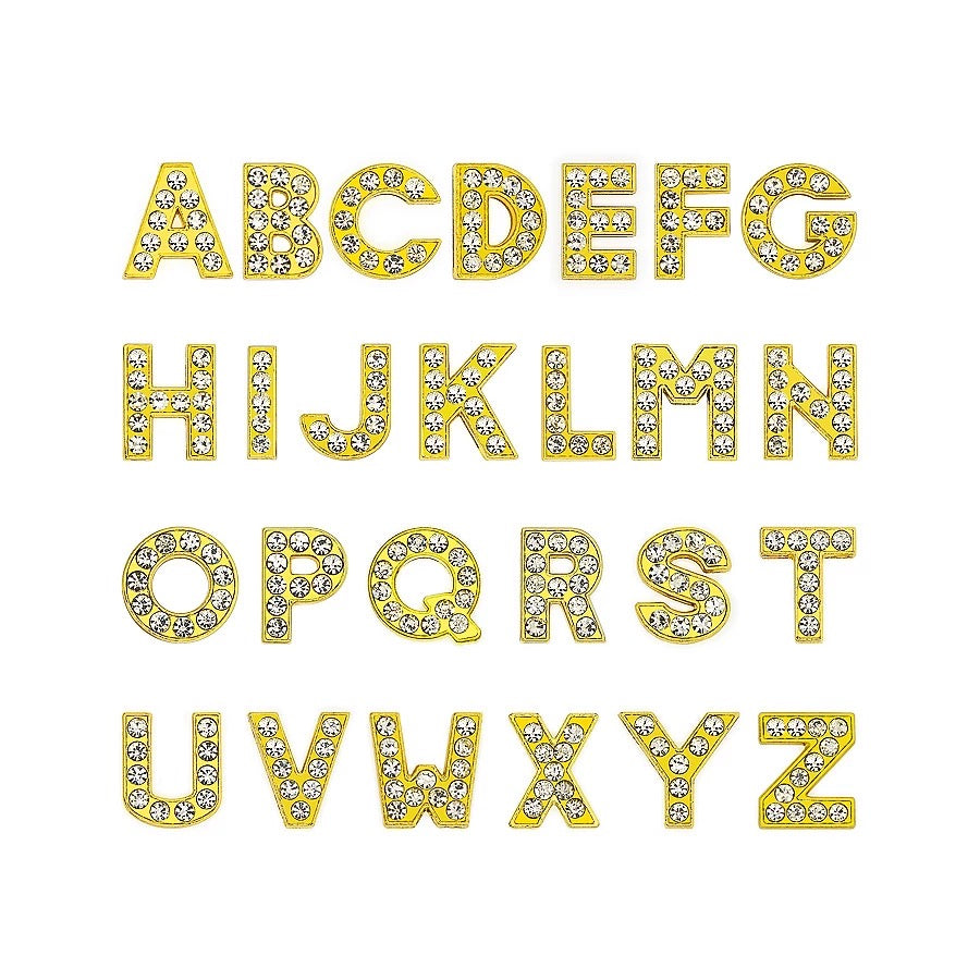 GOLD ALPHABET LETTER NAIL CHARM