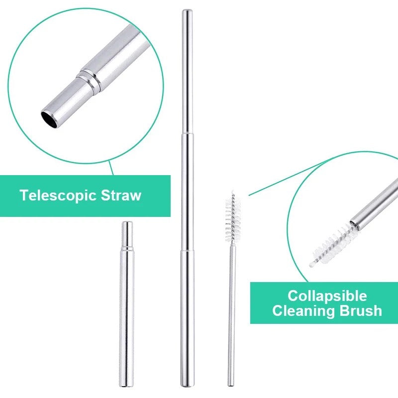 COLLAPSIBLE STAINLESS STEEL STRAW