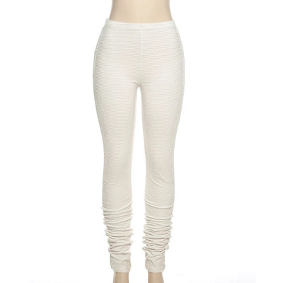 'CREAM STACK" STACKED PANTS