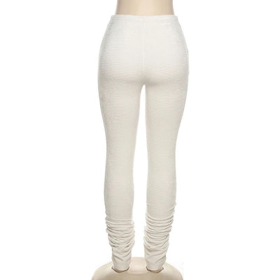 'CREAM STACK" STACKED PANTS