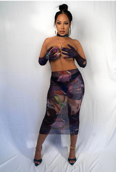 "SOLAR RETURN" SKIRT X GLOVES
