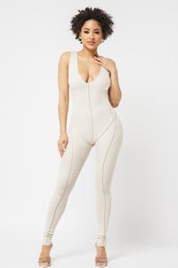 "EXPOSED HEM" JUMP SUIT