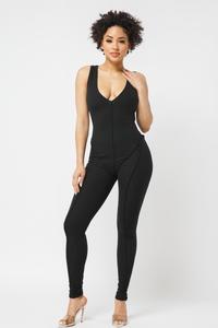 "EXPOSED HEM" JUMP SUIT